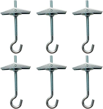 Moreshow 6 Packs Spring Toggle Hook Bolts Hanger Wall Fixing