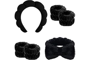 Cozy Manor Skincare Headband Spa Headband for Women Cute head band for washing face Soft Elastic Skin Care Headband and Wrist