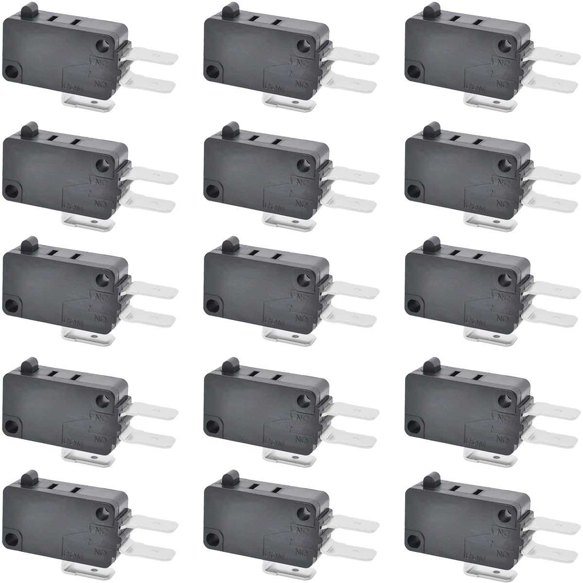 Youmile 15 pcs 16A SPDT Micro Switch Snap Action Button Micro Limit Switch V-15-1C25 AC/DC 125V/250V for Microwave Door Oven Freezer — image 1