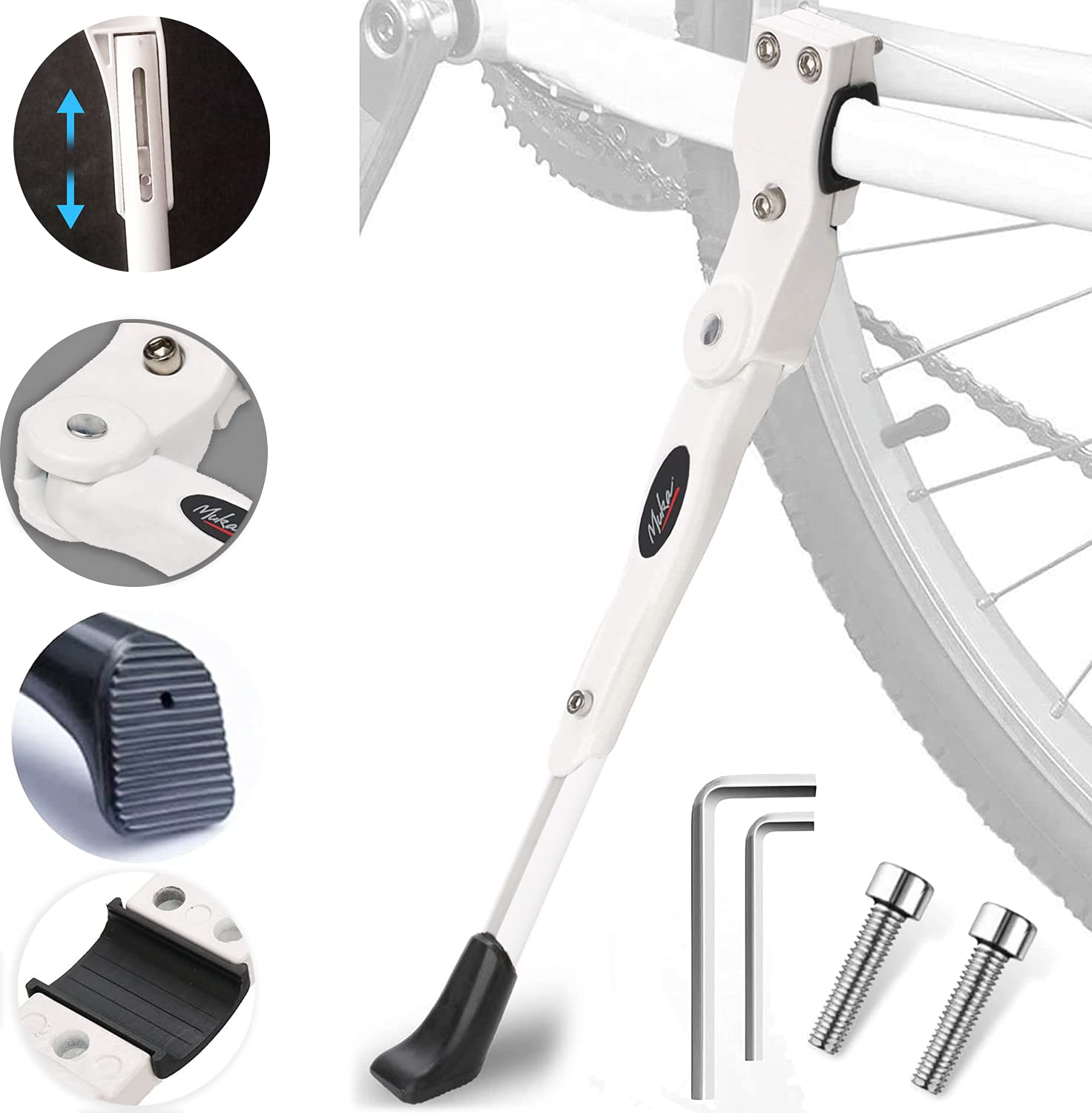 MUKA Bicycle Kickstand Adjustable Bike Stand Foldable Height Mountain Bike Stand Universal Road Bicycle