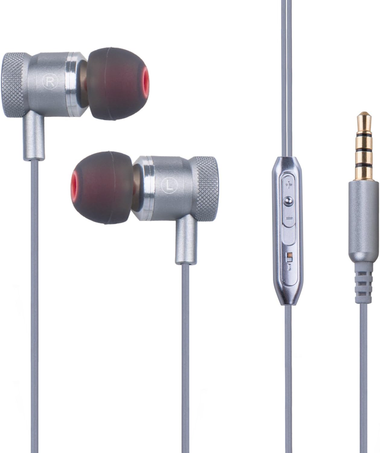 Wecharge Earphones, Headphones, Earbuds with Mic and Remote Control for iPhone, iPad, iPod, Samsung, Nokia Smartphones &Tablets, MP3/MP4 Players and More (Gray)