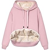 Gihuo Women's Winter Warm Hoodie Sherpa Fleece Lined Pullover Hoodie Hooded Sweatshirt