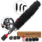 Woollywormit Wheel Cleaning Brush Car Detailing Kit - Rim Brush, Lug Nuts and Wheel Cleaner Brush Car Wash Kit -Tire Brushes for Cleaning Rims - Car Cleaning Supplies and Rim Cleaner Brush Set