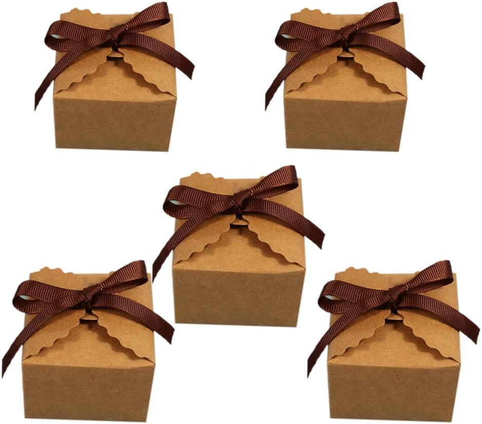 Gift Small Boxes for Gifts,Crafting for Wrapping Gifts,Party,Birthday,Baby Shower,Wedding(Small-Brown)