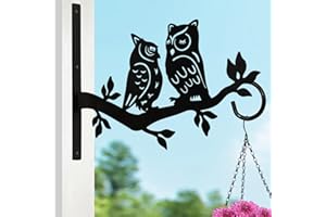 Vumdua Plant Hangers Outdoor, Metal Plant Hooks for Hanging Baskets, Bird Feeders, Hanging Plant Bracket for Flower Pot, Wind Chimes Indoor, Lantern, Wall Mount Hanging Plant Holder with Screws (Owl)