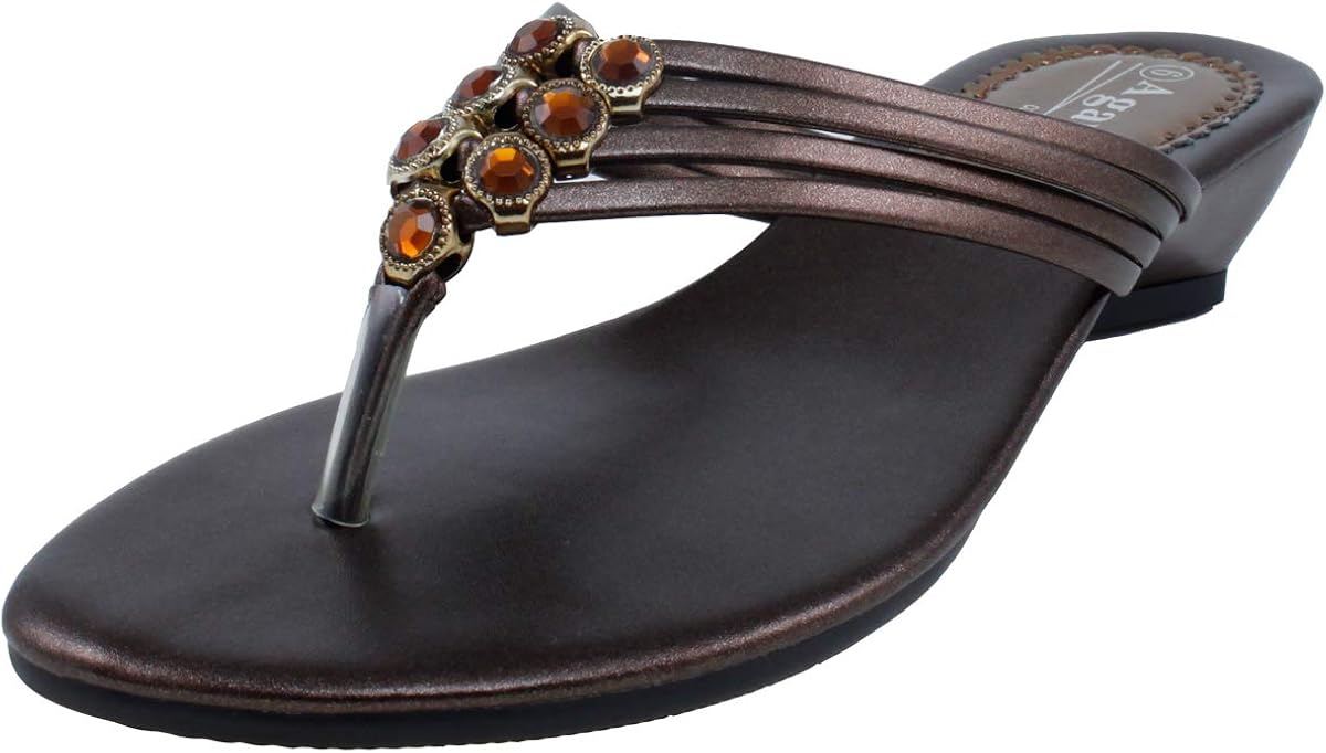 Agape WRING69 Beaded Jewel Thong Sandal