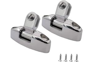 RANYUSS 2PCS of Marine Grade Bimini Top Stainless Steel 316 Swivel Deck Hinge with Removable Pin and Rubber Pad Deck Mount
