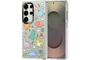 MOSNOVO Case for Samsung Galaxy S25 Ultra, [Buffertech 6.6ft Military-Grade Drop Protection] [Anti Peel Off Tech] Clear TPU Bumper Phone Case Cover Design - Dinosaur Land