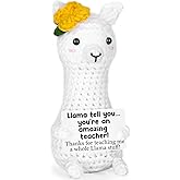 Teacher Appreciation Bulk Gifts for Men Women, Easter Baskets Thank You Birthday Graduation Gifts for Teachers, Retirement End of The Year Back to School Present, Funny Crochet Llama Office Desk Decor