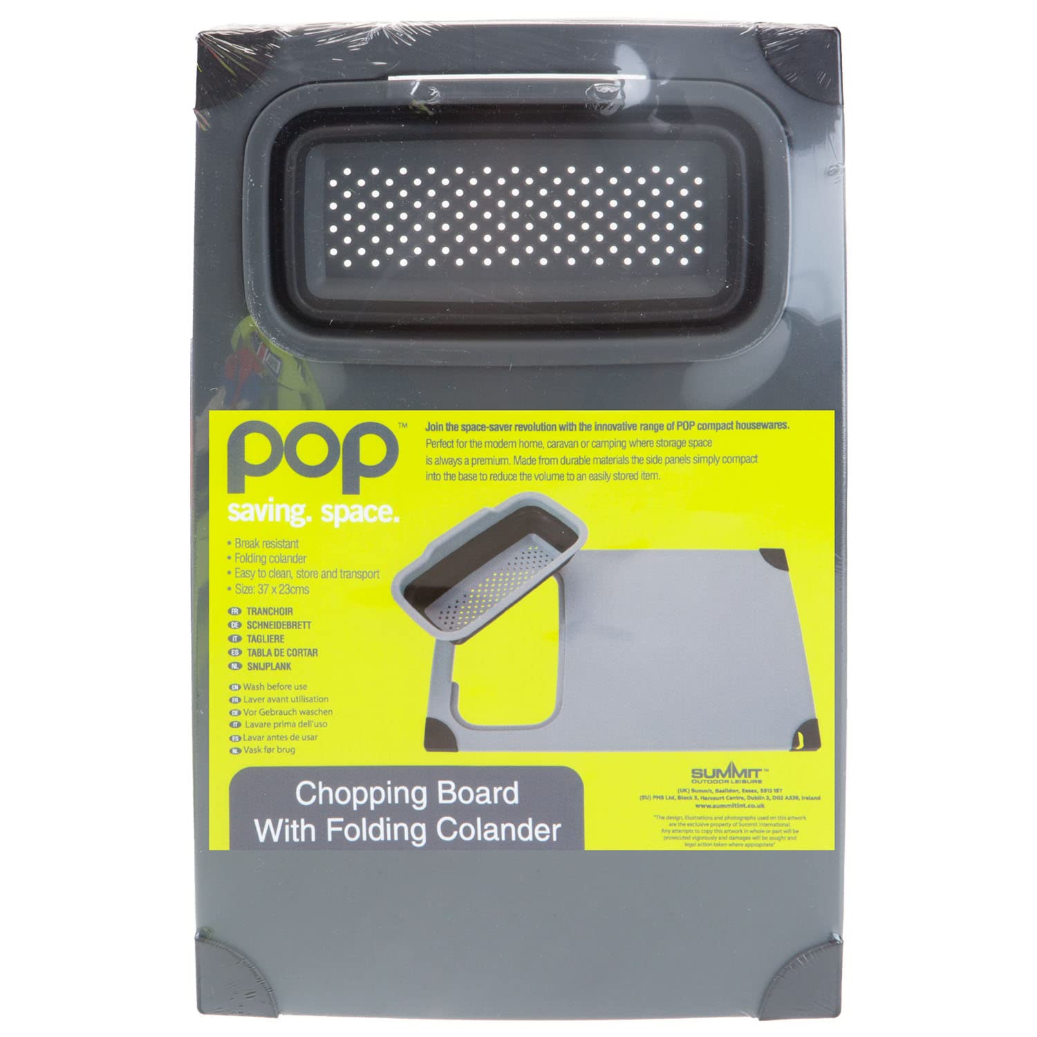 VFM - Pop Collapsible Board & Colander Set Black Non Slip - Summit