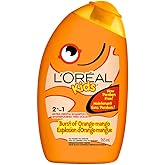 L'Oreal Paris Kids Shampoo and Conditioner, Orange Mango, 2 in 1, Paraben Free, Extra Gentle, Dermatologist Tested, Tear-Free