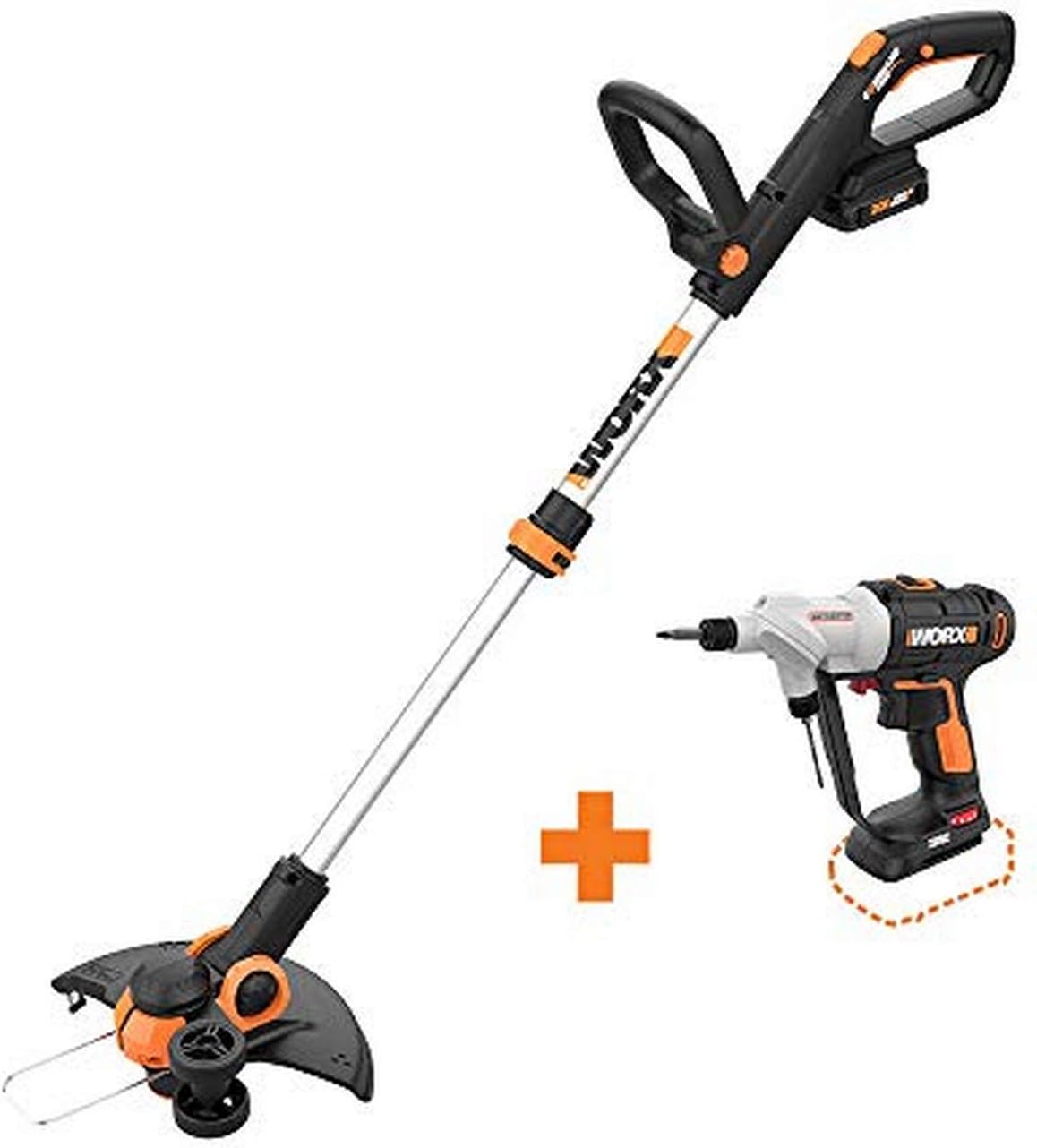 WORX WG163 GT 3.0 20V PowerShare 12" Cordless String Trimmer & Edger, 12in : Garden & Outdoor