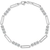 TIMEFASHION 3mm Moissanite Tennis Bracelet, 1.8cttw D Color VVS1 925 Sterling Silver Bracelet fit 7" Below Wrist for Women Wife Mom Birthday Jewelry