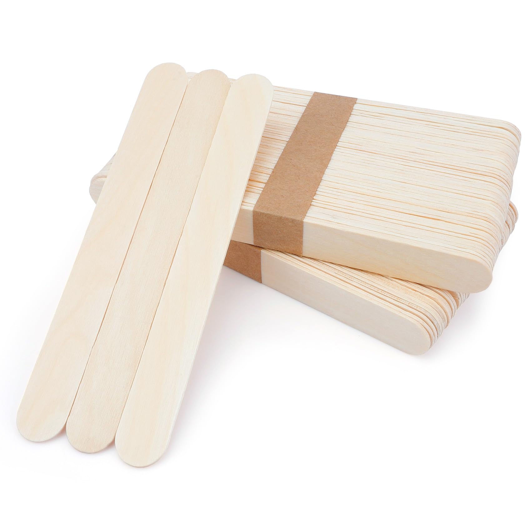 SycloPak 100 Lollipop Sticks,Craft Sticks,Wooden Lolly Sticks 150x16mm,Popsicle Sticks,Large Lollipop Sticks,Jumbo Lolly Sticks,Lollipop Sticks for Crafts,Ice Cream Sticks,Wooden Plant Labels Garden