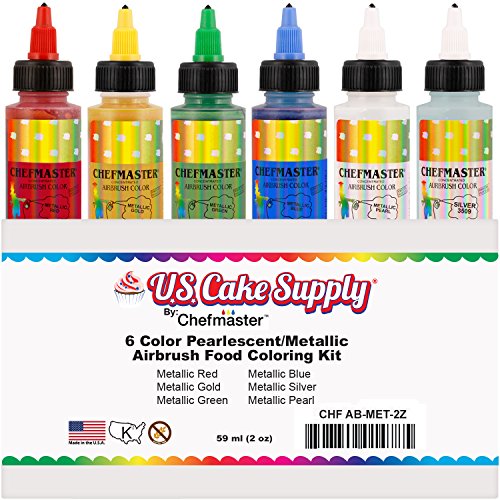 From.USA Chefmaster by US Cake Supply 2.3Ounce Metallic Airbrush Cake