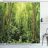 Ambesonne Rainforest Shower Curtain, Tropical