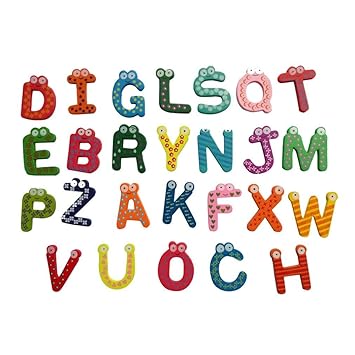 Transer® Juguetes para niños - 26 letras de madera de dibujos ...