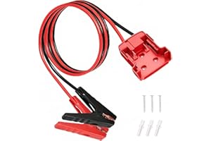 Câbles de démarrage compatibles avec batterie Mil-Waukee 18 V | Câble de démarrage de 0,6 m 14 AWG avec pinces crocodiles | P