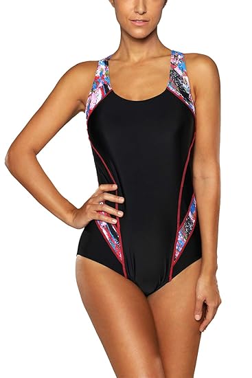 Vegatos Damen Sportbadeanzug Einteiler Racerback Bademode