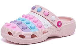 Engtoy Kids Clogs Boys Girls Garden Shoes Slip on Kids Slides Sandals Funny Lightweight Beach Slippers