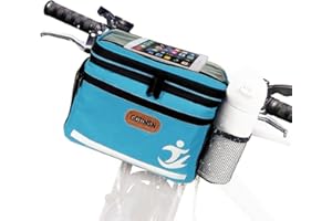 GOTINSN Bike Basket front Bag, Bicycle Insulated Handlebar Bag with Touch Screen Phone Holder Frame Tube Bag 5L Storage Bag Keep Cooling with Mesh Pockets for Riding Picnic Camping