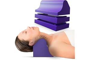 BONSAI WELLNESS Cervical Traction Orthotic Chiropractic Neck Alignment Device for Spinal Curve Tension Stretching Forward Head Posture Pain Relief and Physical Therapy (Lilac)