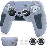ECHZOVE PS5 Controller Cover Case – 30th Anniversary Limited Edition Protective Silicone Skin for PlayStation 5 Controller, Anti-Slip, Sweat-Resistant, Shockproof Grip Case (Light Grey)