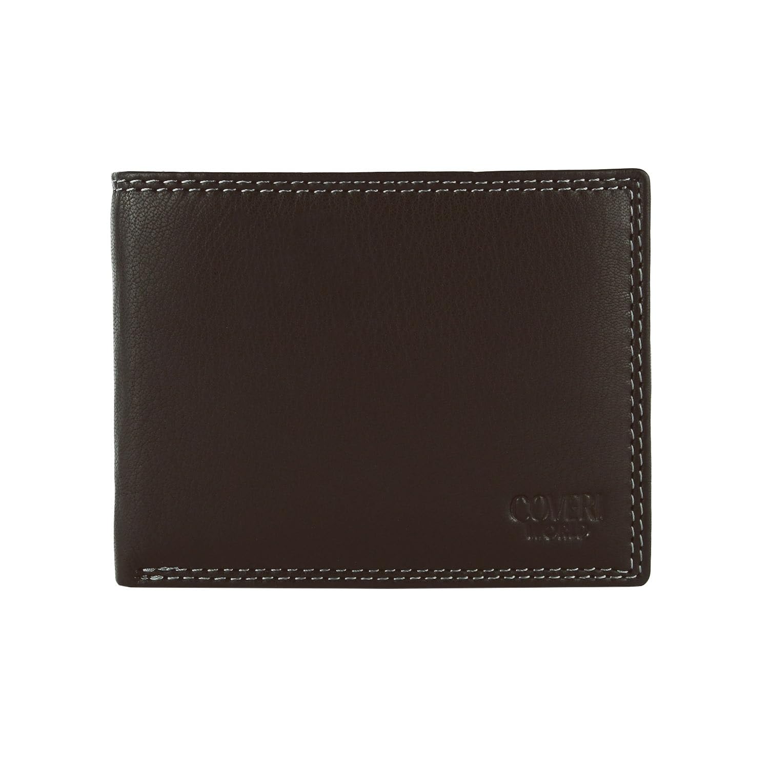 COVERI Men's Genuine Leather Wallet with Card Holder and Regao Box, Classic Brown 1, Unica, Classic