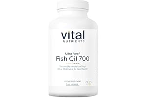 Vital Nutrients Ultra Pure® Fish Oil 700 | Supports Heart, Brain, and Joint Health* | Sustainably Sourced High EPA & DHA Omega-3 Fatty Acid | Lemon Flavor | Gluten, Dairy & Soy Free | 120 Softgels