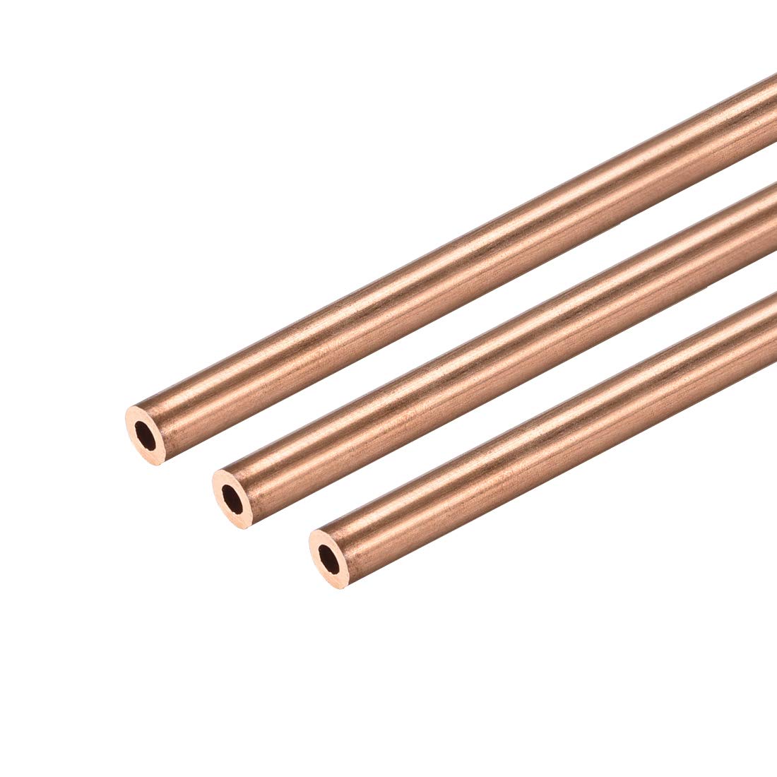 sourcing map Copper Round Tube, 4mm OD 1mm Wall Thickness 300mm Long Straight Pipe Tubing 3 Pcs