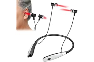 Rechargeable Red & Infrared Light Therapy Headphones - 650nm Wavelength, 3 Settings, Comfortable Fit for Ears & Nose, 500mAh 