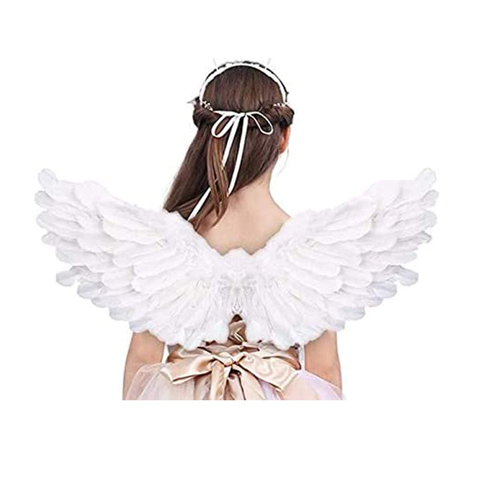 Angel Wings White Angel Wings for Adult Women Feather Angel Wing Christmas Halloween Costume Party Cosplay Xmas Feather Dress up Fancy Festival Clothes Angel Wings