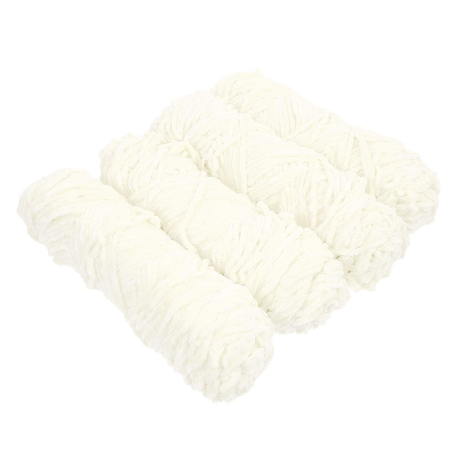 Artibetter 4pcs Chenille Yarn Ball Yarn Knitting Yarn Wool Hand Knitting Crochet Thread for Clothing Hat Scarf Blanket (White)