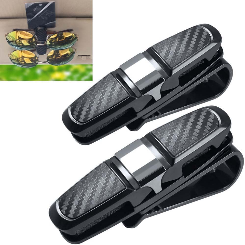 Carhope 2 Pack Car Glasses Holder, Sunglass Visor Clip Car Sunglasses Eyeglasses Ticket Card Clip Holder, Double Sunglasses Mount Eyeglasses Clip Cash Money Card Holder for Auto Sun Visor/Air Vent