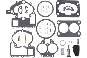 Goodbest New Carburetor Rebuild Kit With Float for Mercury Marine 3.0L 4.3L 5.0L 5.7L Mercarb 2 Barrel Rochester Replace 3302-804844002 1389-9562A1 1389-9563A1 1389-9564A1 1389-9670A2 1389-806077A2