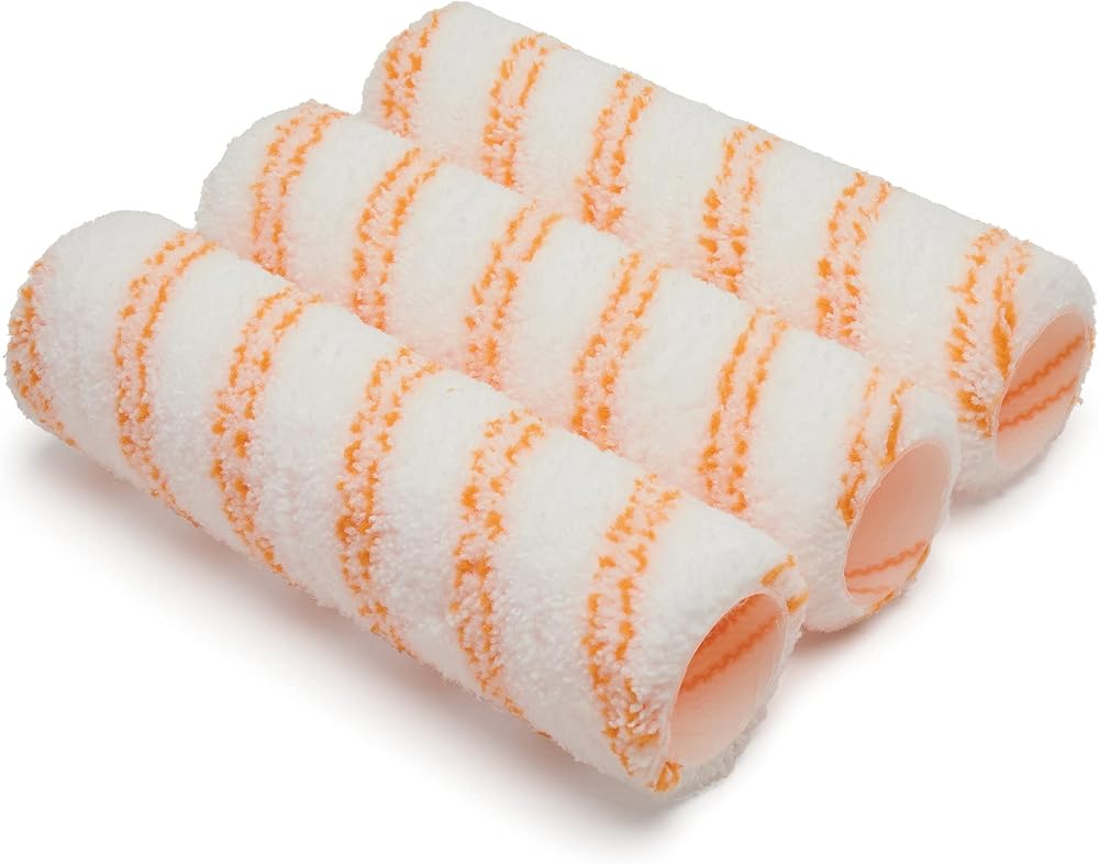 HAM Trade 9 Inch MED Pile Sleeves 3 Pack White/Orange
