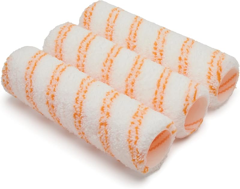 HAM Trade 9 Inch MED Pile Sleeves 3 Pack White/Orange