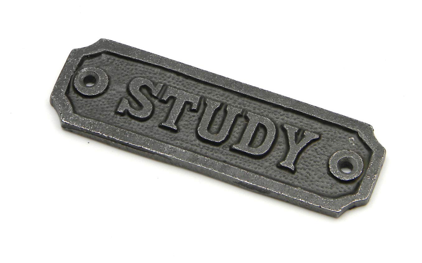 Oakcrafts Cast Iron Study Door Sign - 108mm x 35mm