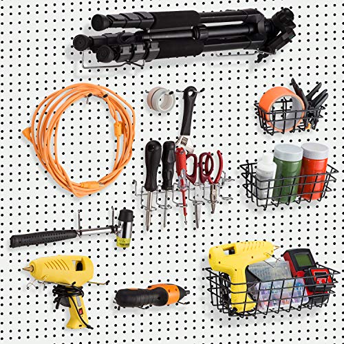 208Pcs Pegboard Hooks Assortment with 3 Pegboard Baskets Organizing