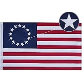Bradford Betsy Ross Flag 3x5 ft Outdoor Embroidered 13 Star American Flags Heavy Duty, Double Sided Colonial Flag 13 Stars for 250th Anniversary 4th of July Memorial Day Use Long Lasting