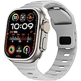 Soft Silicone Waterproof Strap Compatible with Apple Watch Ultra Band 49mm 46mm 45mm 44mm 42mm 41mm 40mm 38mm,Men Women Sport Bands for iWatch Series 10 9 8 7 6 5 4 3 2 1 SE Ultra