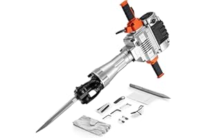 Uargd 2100W Electric Demolition Jack Hammer, Heavy-Duty Concrete Breaker, 1650 BPM Industrial-Grade Tool with Point Chisel, F
