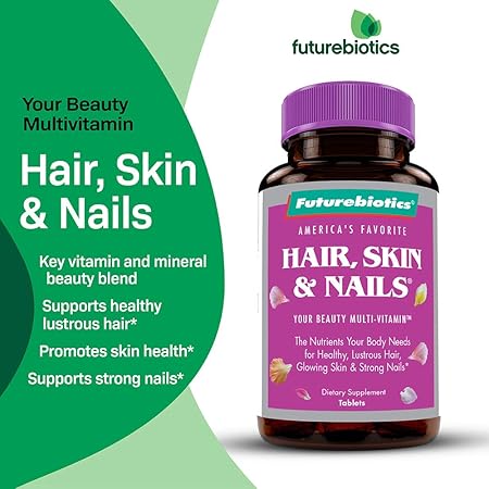 Amazon Com Futurebiotics Hair Skin Nails Beauty Multivitamin With Biotin Hair Vitamins And Skin Vitamins That Promote Healthy Hair And Nail 180 Tablets Health Personal Care