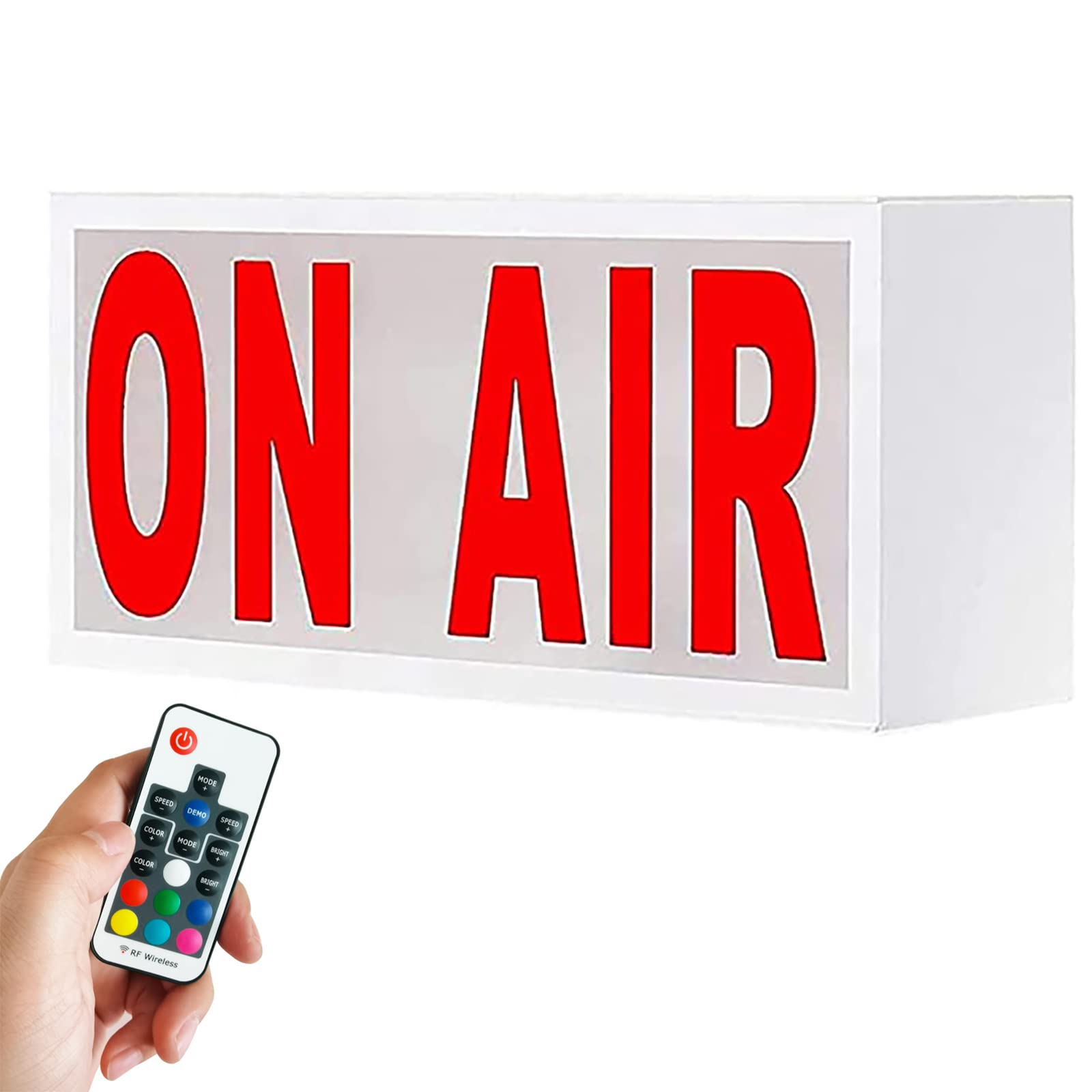 ON AIR Studio LED Light, Illuminated Sign, Many Lighting Modes Wireless Using, Remote Control, for Recording Radio Bar Pub Home Decoration