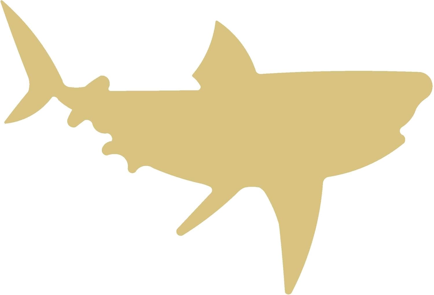 Shark Cutout Unfinished Wood Nautical Decor Ocean Beach House Door Hanger MDF Shaped Canvas Style 3