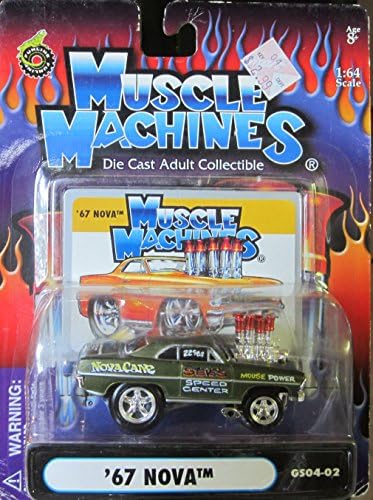 2004 Muscle Machines Dark Green '67 Nova # G504-02 - Die Cast Adult Collectible 1:64 Scale