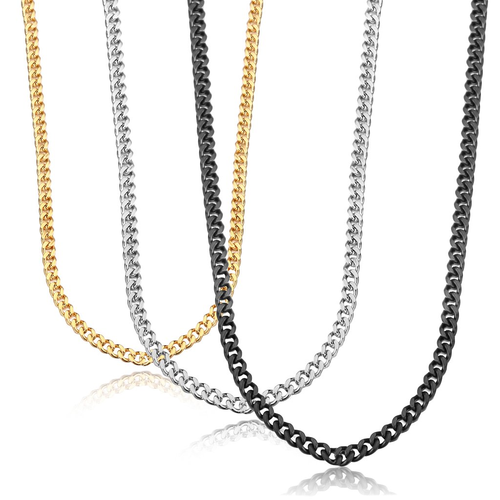 Jstyle 3.5mm Cuban Link Chain Necklace for Mens