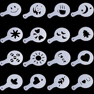 16stk. Streuer Cappuccino Schablone Kaffee Kakaostreuer Motive Deko Dekostreuer Schablone