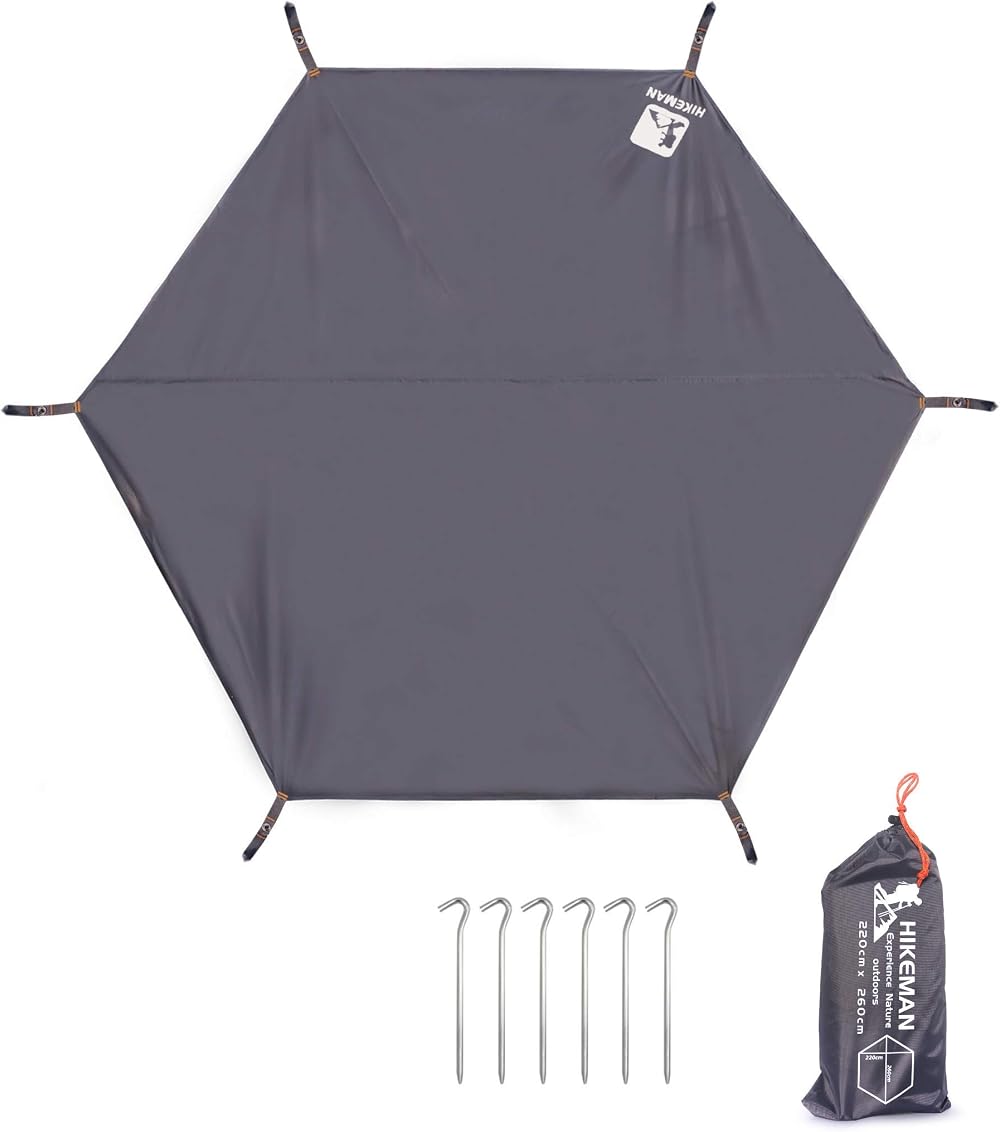 HIKEMAN Camping Tarp Footprint Groundsheet Hexagon Tent Awning L 315x270 cm