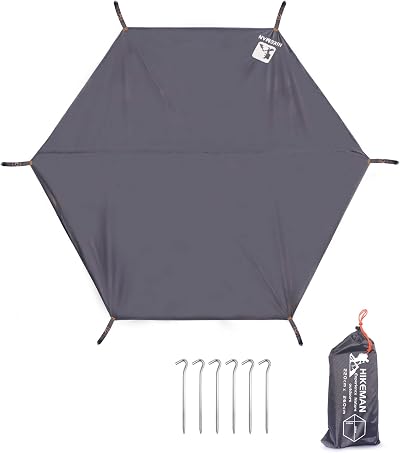 HIKEMAN Camping Tarp Footprint Groundsheet Hexagon Tent Awning L 315x270 cm